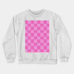 Checkered Love in Magenta and White Crewneck Sweatshirt